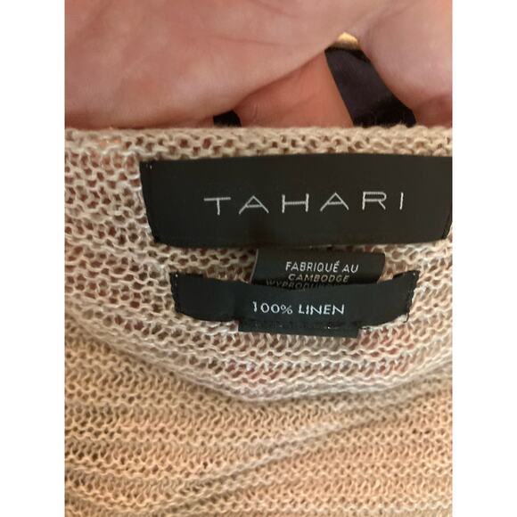 Tahari Long Sleeve Open Knit Lightweight Linen Sweater ~ Sz Small S - Picture 5 of 7
